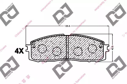 Комплект тормозных колодок BP1402 DJ PARTS